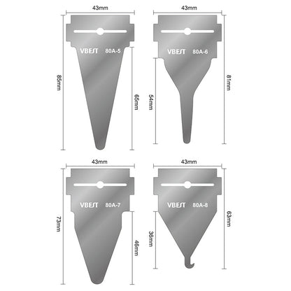 BEST VBST-80A 8 in 1 Stainless Steel Multipurpose Magnetic Double-sided Glue Removal Scraper Set