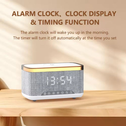 AEC S300 Portable 10W Alimentation Multifonction Haut-Parleur Bluetooth Réveil Chargeur sans Fil (Blanc)