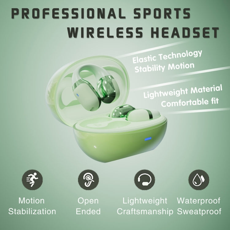Hileo F16 TWS Touch Control IPX5 Waterproof Sports Earclip Noise Cancelation Earphones(Green)