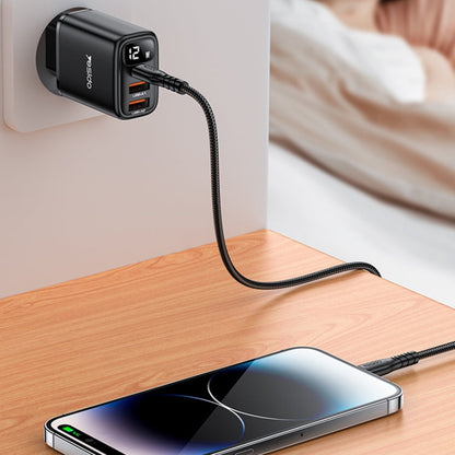 Yesido YC67 17W USB / Type-C + Dual USB Digital Display Charger, Specification:EU Plug(Black)