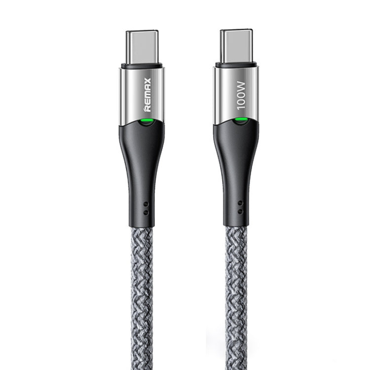 REMAX RC-C115 1.2m 100W Type-C to Type-C Smart Power-off Fast Charging Data Cable(Silver)