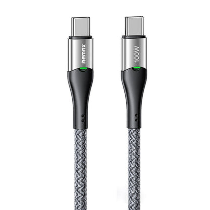REMAX RC-C115 1.2m 100W Type-C to Type-C Smart Power-off Fast Charging Data Cable(Silver)