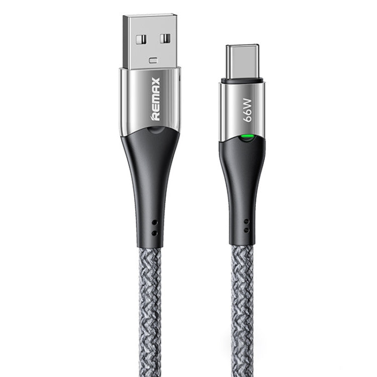 REMAX RC-C117 1.2m 66W USB to Type-C Smart Power-off Fast Charging Data Cable(Silver)
