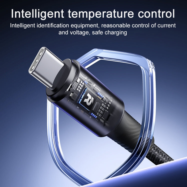 REMAX RC-C100 1.2m 30W Type-C to Type-C Fast Charging Braided Data Cable(Black)