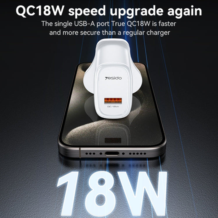Yesido YC85 PD 18W USB Fast Charger, Specification:UK Plug(White)