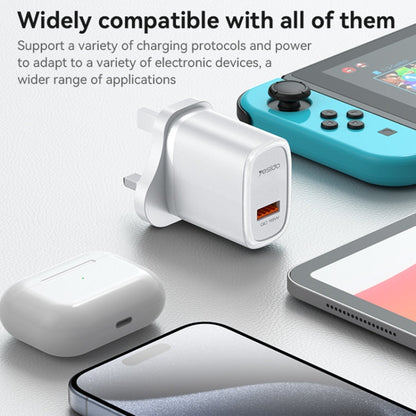 Yesido YC85C 18W USB Fast Charger with USB to USB-C / Type-C Cable, Specification:UK Plug(White)