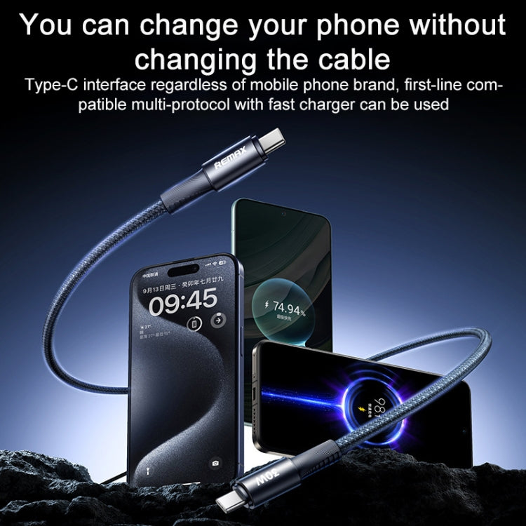 REMAX RC-C099 1.2m 66W USB to Type-C Fast Charging Braided Data Cable(Black)