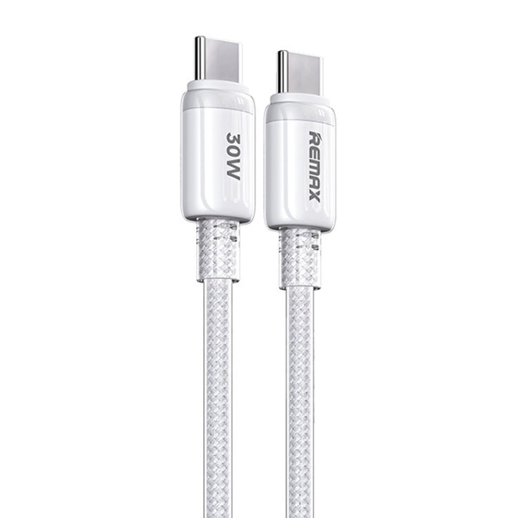 REMAX RC-C036 1.2m 30W Type-C to Type-C Transparent Braided Fast Charging Cable(White)