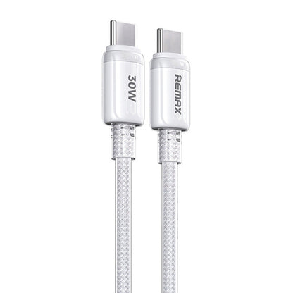 REMAX RC-C036 1.2m 30W Type-C to Type-C Transparent Braided Fast Charging Cable(White)