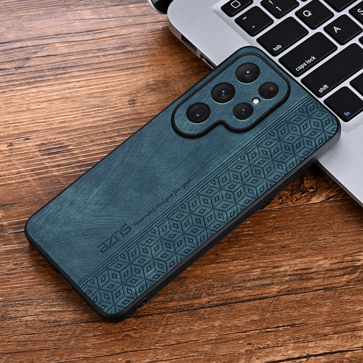 Pour Samsung Galaxy S25 Ultra 5G Étui de téléphone AZNS 3D Embossed Skin Feel (Vert foncé)