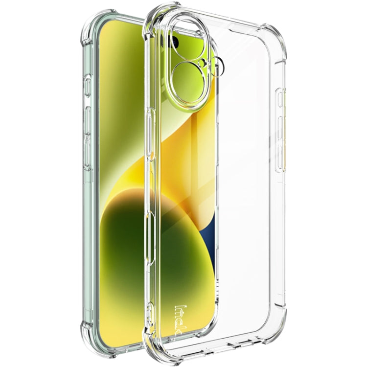 For iPhone 16 imak Shockproof Airbag TPU Phone Case(Transparent)