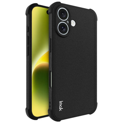 Pour iPhone 16 Coque de téléphone antichoc en TPU avec coussin d'air Imak (Noir mat)