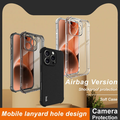 For iPhone 16 Pro imak Shockproof Airbag TPU Phone Case(Transparent Black)