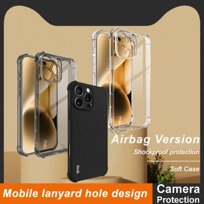 Pour iPhone 16 Pro Max, coque de téléphone antichoc en TPU avec airbag imak (noir transparent)