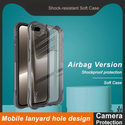For iPhone 16e / 17e imak Shockproof Airbag TPU Phone Case(Transparent Black)