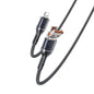 Yesido CA165L 27W USB + USB-C / Type-C to 8 Pin 2 in 1 Fast Charging Data Cable, Length:1.2m(Black)