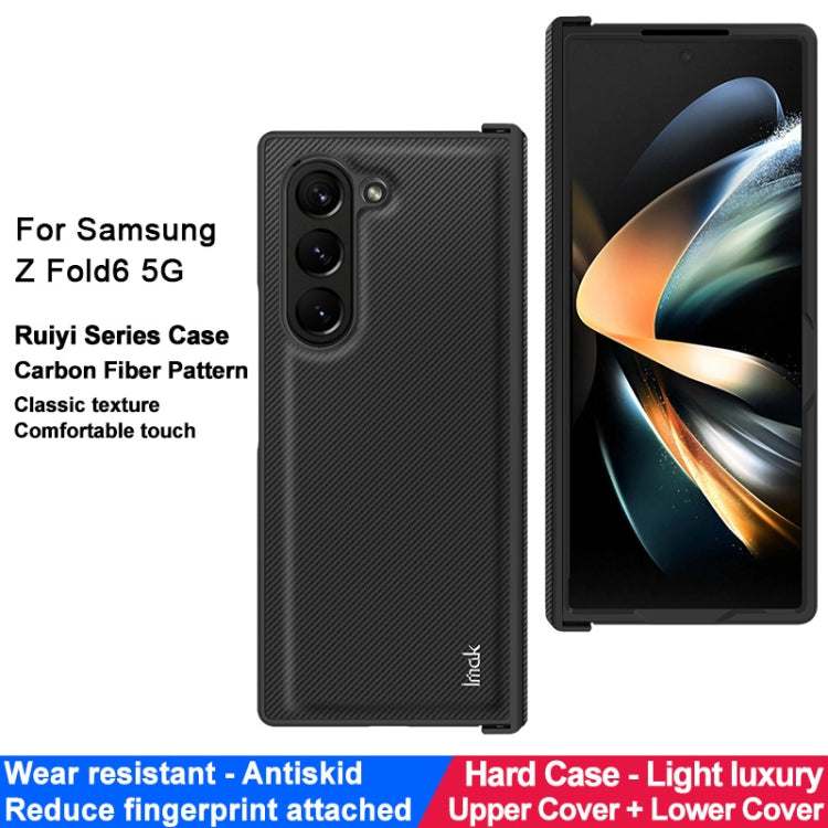 Pour Samsung Galaxy Z Fold6 Coque de téléphone en fibre de carbone PU + PC de la série imak Ruiyi