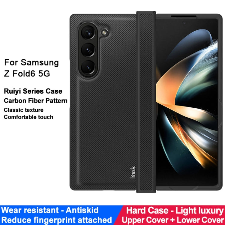 Pour Samsung Galaxy Z Fold6 Coque de téléphone en fibre de carbone PU + PC de la série imak Ruiyi