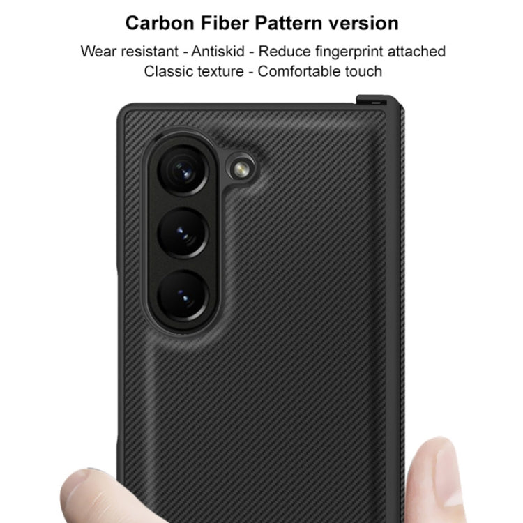 Pour Samsung Galaxy Z Fold6 Coque de téléphone en fibre de carbone PU + PC de la série imak Ruiyi