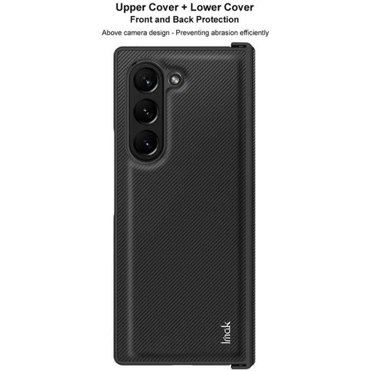 Pour Samsung Galaxy Z Fold6 Coque de téléphone en fibre de carbone PU + PC de la série imak Ruiyi