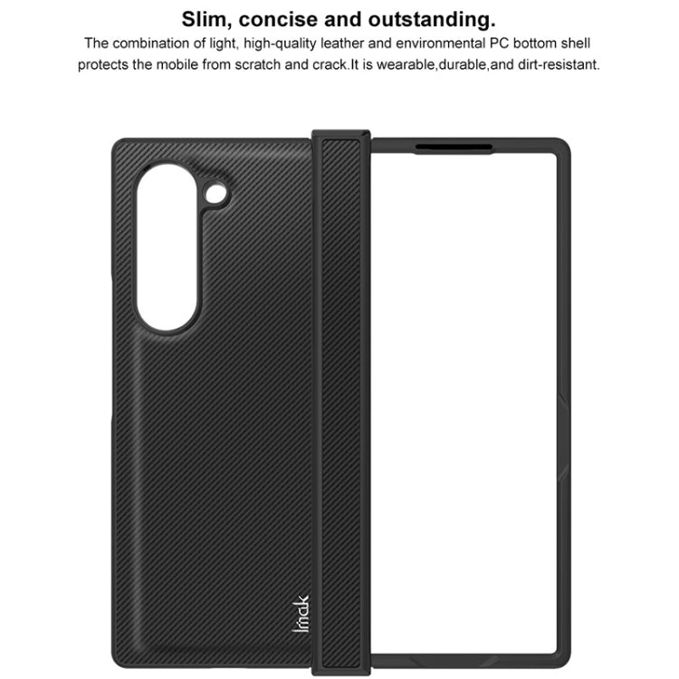 Pour Samsung Galaxy Z Fold6 Coque de téléphone en fibre de carbone PU + PC de la série imak Ruiyi