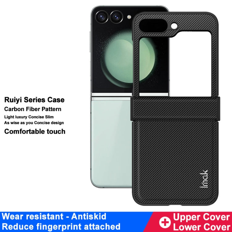 Pour Samsung Galaxy Z Flip6 / Flip7 FE imak Ruiyi Series Étui de téléphone en fibre de carbone PU + PC