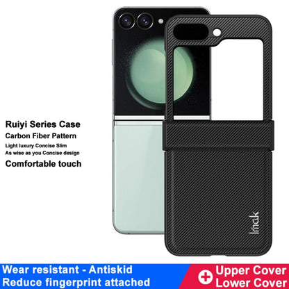 Pour Samsung Galaxy Z Flip6 / Flip7 FE imak Ruiyi Series Étui de téléphone en fibre de carbone PU + PC