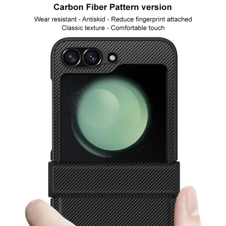 Pour Samsung Galaxy Z Flip6 / Flip7 FE imak Ruiyi Series Étui de téléphone en fibre de carbone PU + PC