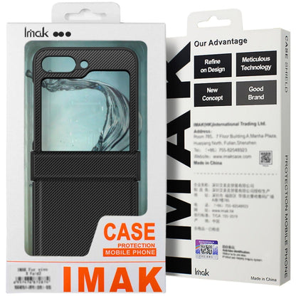 Pour Samsung Galaxy Z Flip6 / Flip7 FE imak Ruiyi Series Étui de téléphone en fibre de carbone PU + PC