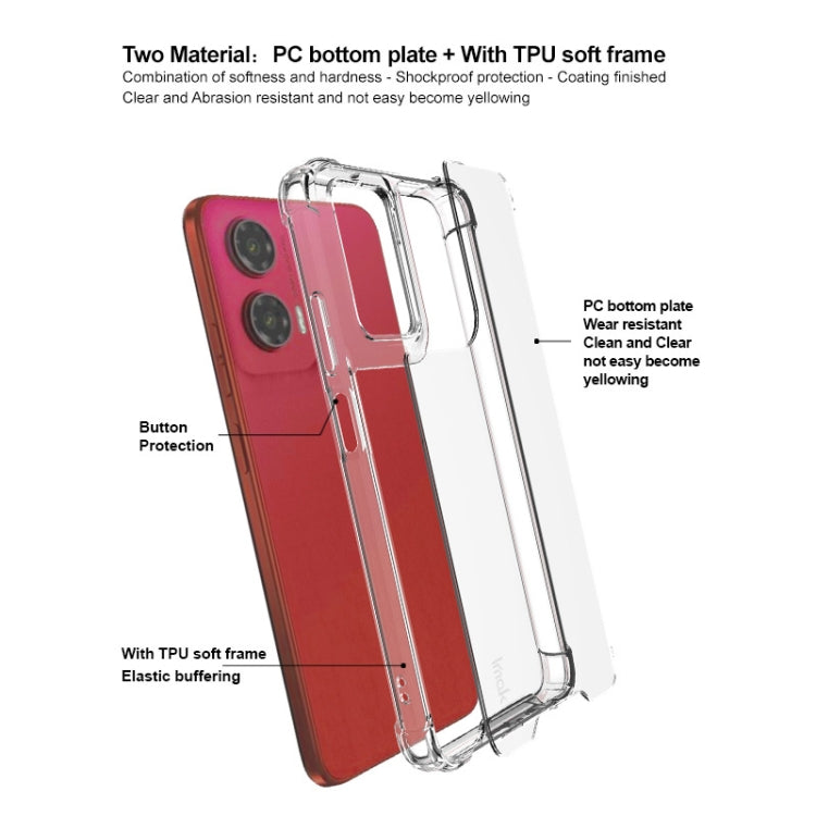 Pour Motorola Moto G35 5G IMAK Space Shield Coque de téléphone antichoc en PC + TPU Airbag (Transparent)