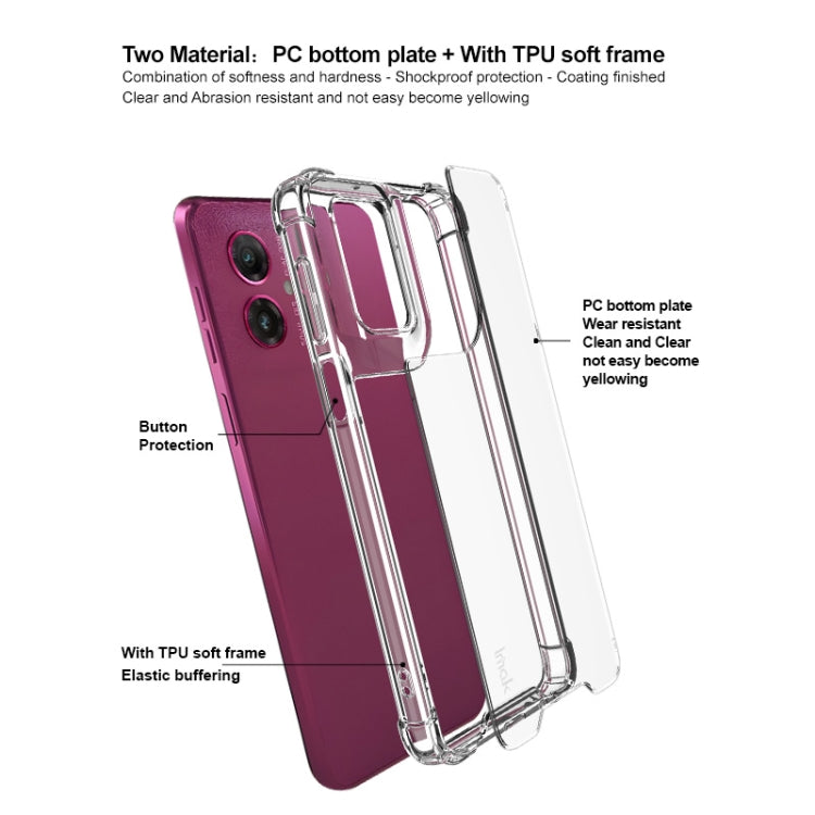 For Motorola Moto G55 5G IMAK Space Shield PC + TPU Airbag Shockproof Phone Case(Transparent)