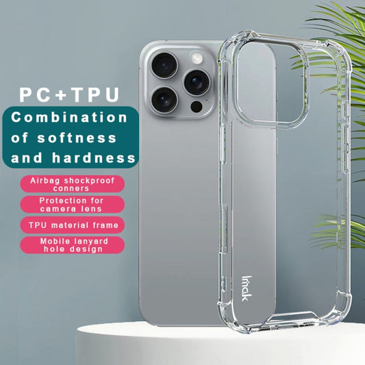 For iPhone 16 Pro Max IMAK Space Shield PC + TPU Airbag Shockproof Phone Case(Transparent)