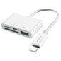 Yesido GS12 8 Pin to TF Card / SD Card / USB / 8 Pin 4 in 1 OTG Converter(White)