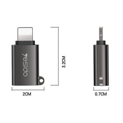 Adaptateur OTG Yesido GS14 8 broches vers USB 3.0 (noir)