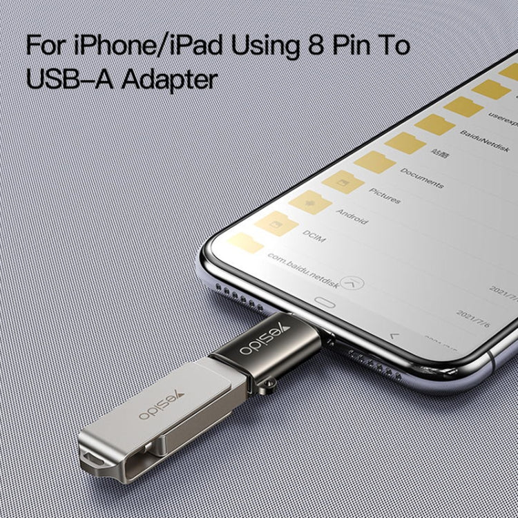 Adaptateur OTG Yesido GS14 8 broches vers USB 3.0 (noir)