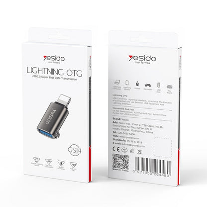 Adaptateur OTG Yesido GS14 8 broches vers USB 3.0 (noir)