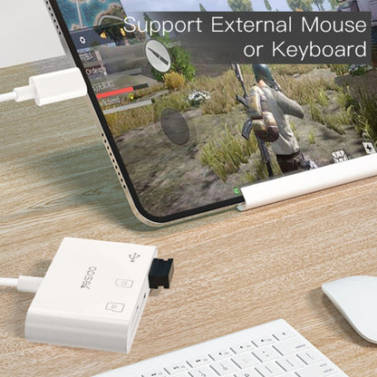 Adaptateur OTG Yesido GS16 USB-C / Type-C vers USB 3.0 / Lecteur de carte TF / SD (blanc)