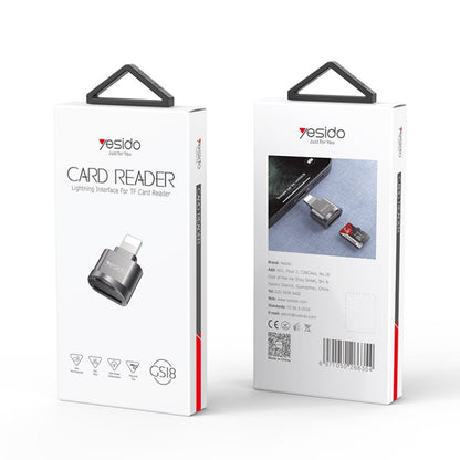 Yesido GS18 8 Pin to TF Card OTG Mini Card Reader(Black)