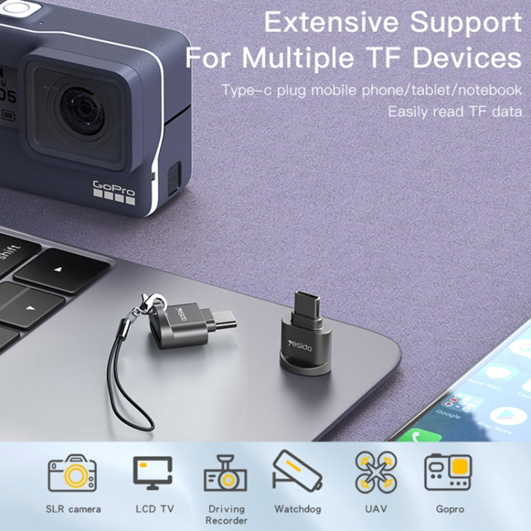 Yesido GS19 USB-C / Type-C to TF Card OTG Mini Card Reader(Black)