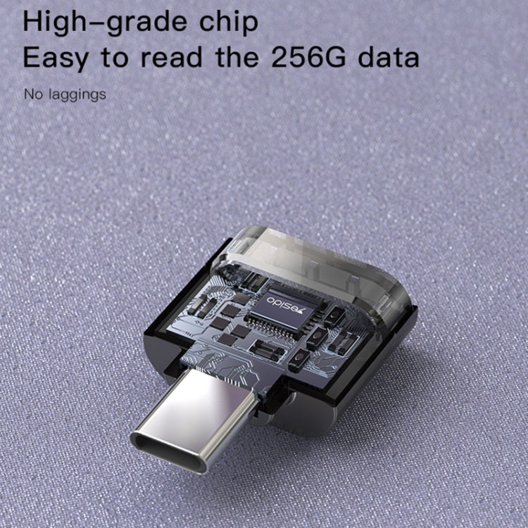 Yesido GS19 USB-C / Type-C to TF Card OTG Mini Card Reader(Black)