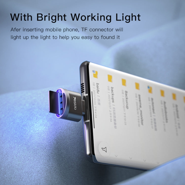 Yesido GS19 USB-C / Type-C to TF Card OTG Mini Card Reader(Black)