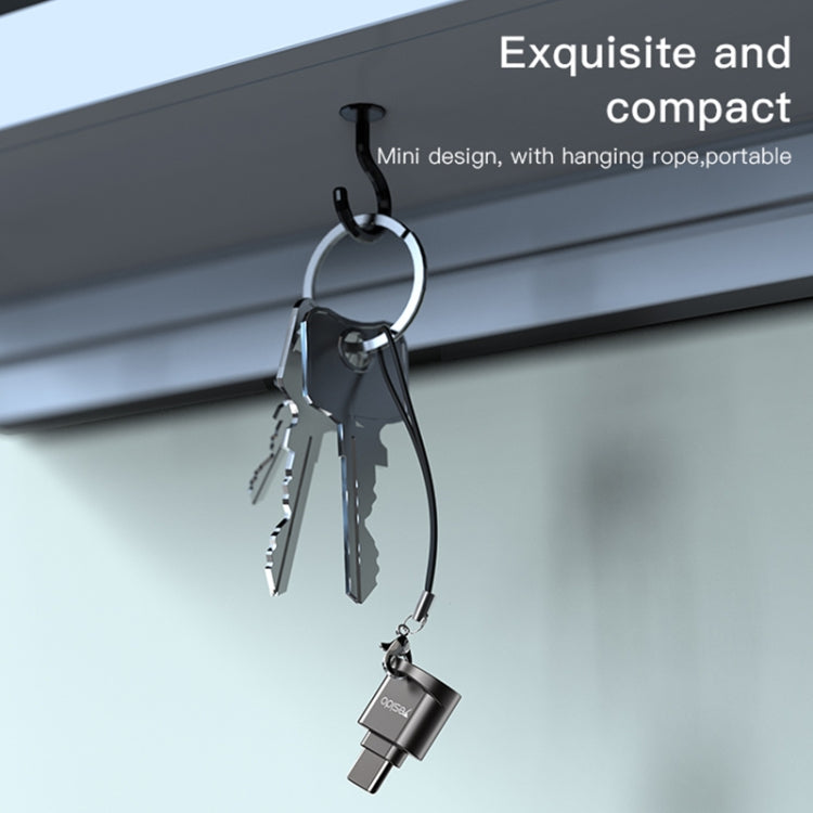 Yesido GS19 USB-C / Type-C to TF Card OTG Mini Card Reader(Black)