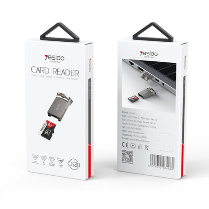 Yesido GS20 USB 2.0 to TF Card Portable Mini OTG Card Reader(Black)
