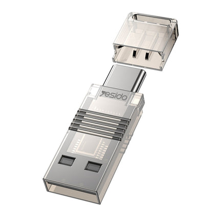 Yesido GS21 Adaptateur de lecteur de carte OTG 2-en-1 USB 3.0 vers USB-C / Type-C + Carte TF (Or)