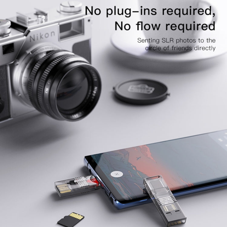 Yesido GS21 Adaptateur de lecteur de carte OTG 2-en-1 USB 3.0 vers USB-C / Type-C + Carte TF (Or)