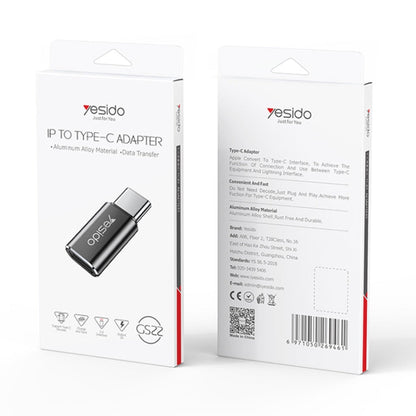 Yesido GS22 USB-C / Type-C to 8 Pin OTG Adapter(Black)