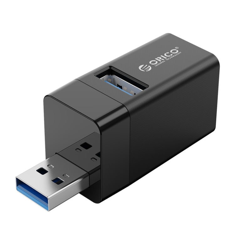 Adaptateur mini-HUB ORICO MINI-U32 3 en 1 en plastique ABS avec interface USB (noir)