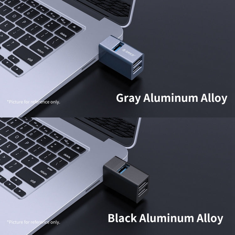 ORICO MINI-U32L 3 in 1 USB Aluminum Alloy Mini HUB Adapter(Gray)