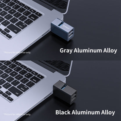 ORICO MINI-U32L 3 in 1 USB Aluminum Alloy Mini HUB Adapter(Gray)