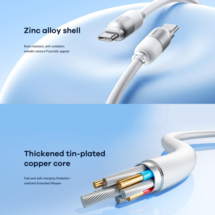 REMAX RC-C037 Capsule 1.2m 30W Type-C to Type-C PVC Fast Charging Cable(White)